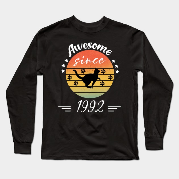 Awesome Since 1992 30th Birthday Long Sleeve T-Shirt by foxfieldgear